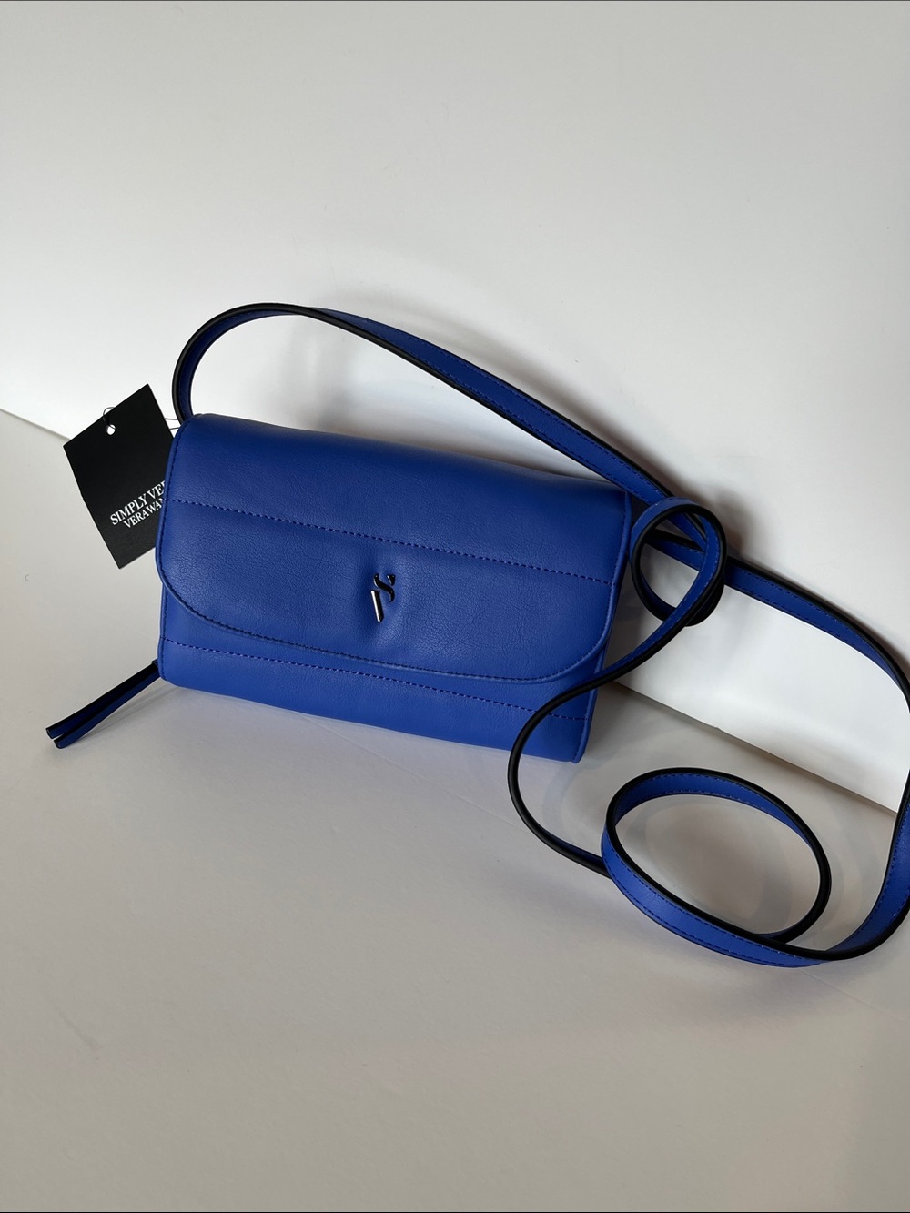NWT Simply Vera by Vera Wang Electric Blue Leather Crossbody Bag